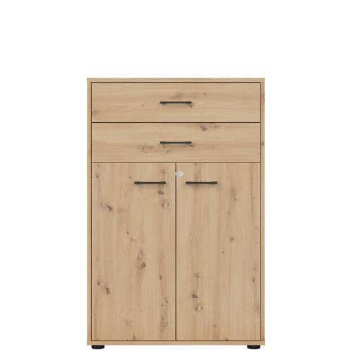 Фото тумбы с замком SPACE OFFICE REG2D2S/120/Z BRW – вид спереди