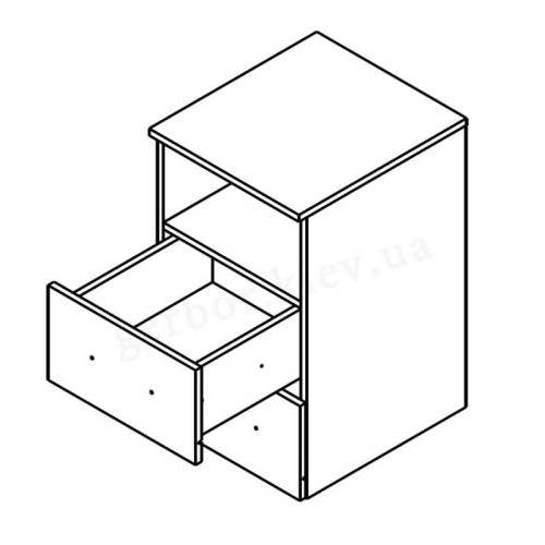 Фото тумби під стіл ОФIС НЬЮ KON2S Гербор – схема наповнення