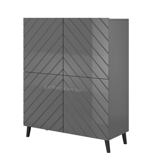 Фото комоду ABETO 100 CAMA MEBLE графіт / графіт глянець – вигляд збоку