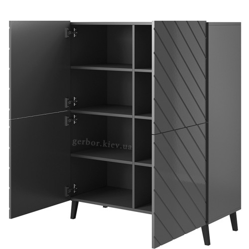 Фото комоду ABETO 100 CAMA MEBLE графіт / графіт глянець – наповнення