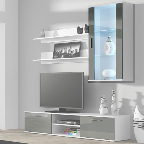 Фото навесной витрины SOHO CAMA MEBLE белый / серый глянец