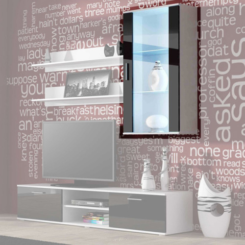 Фото навесной витрины SOHO CAMA MEBLE белый / черный глянец