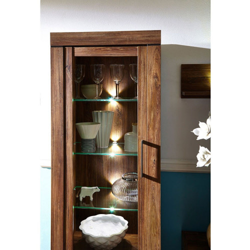 GENT Витрина REG1W2S/20/7 BRW дуб стирлинг с подсветкой от польской фабрики Black Red White 