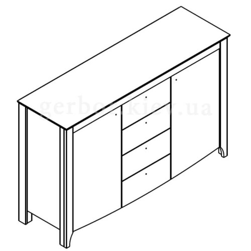 Фото комоду КАРІНА KOM2D4S Гербор – схема