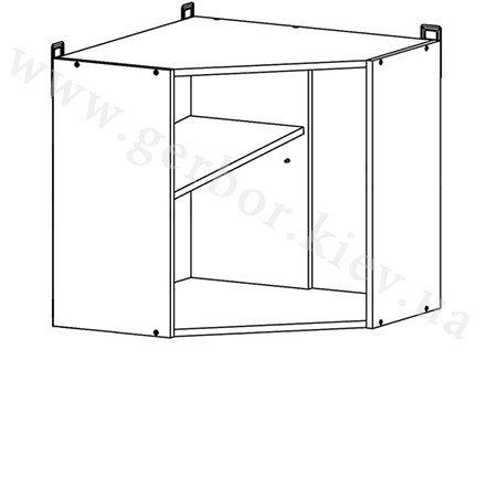 Фото навісної кутової шафи JUNONA LINE GNWU/57LP BRW сонома – наповнення