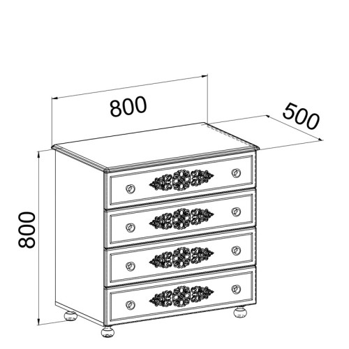 Фото комода БЕЛЛЬ АС-05 Санти - размеры