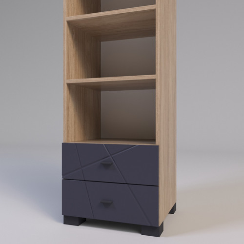 На фото стеллаж Х-СКАУТ Х-43 Санти дуб каменный / графит