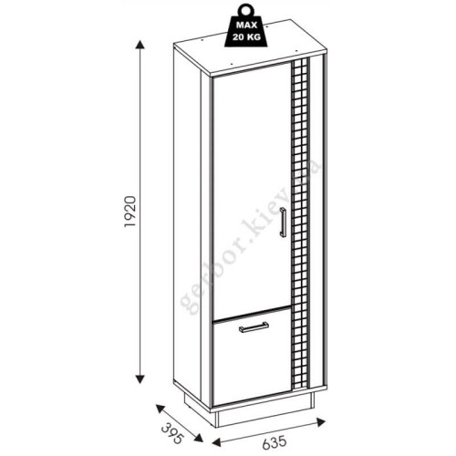 Фото пенала DORIAN DN8 BOGFRAN – схема с размерами