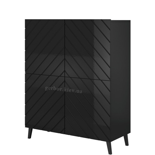 Фото комоду ABETO 100 CAMA MEBLE чорний / чорний глянець – вигляд збоку