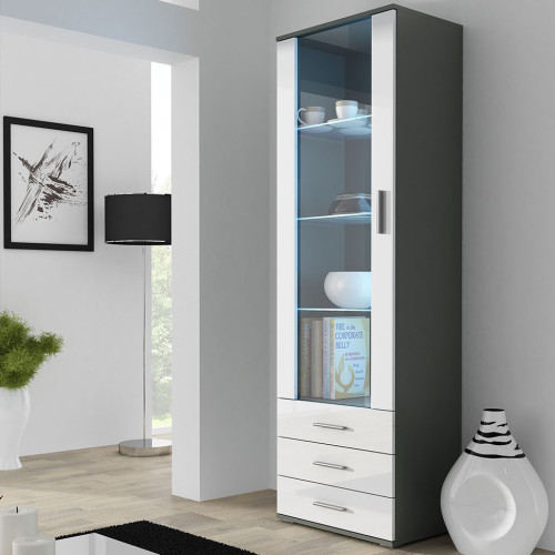 Фото витрины SOHO CAMA MEBLE  серый / белый глянец