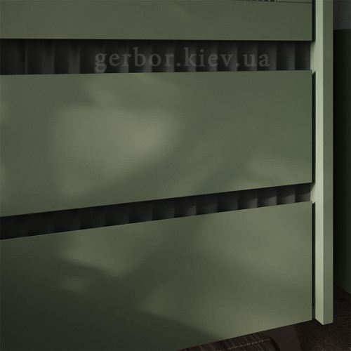 Фото вітрини ЛАУНДЖ REG1W2S БРВ (ВМК) зелений димчастий / чорний – декоративна планка