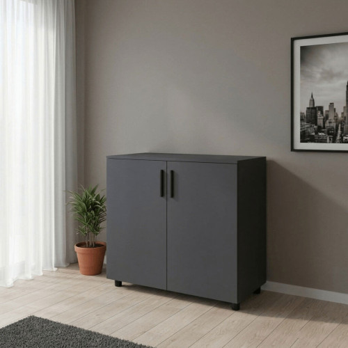 Фото тумби ТОРН 2 ДСП ДОРОС (DOROS) антрацит в інтер'єрі