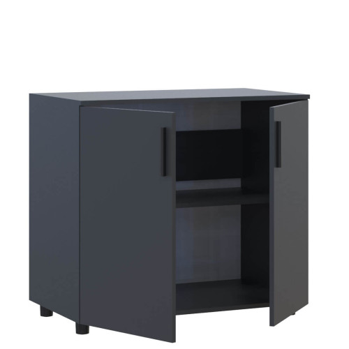 Фото тумби ТОРН 2 ДСП ДОРОС (DOROS) антрацит – вигляд збоку наповнення