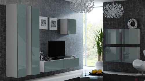 VIGO CAMA MEBLE Комплект 25 белый / серый глянец