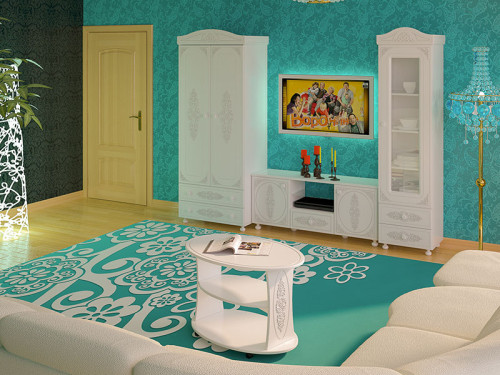 Фото шкафа  БЕЛЛЬ АС-02 Санти в интерьере гостиной