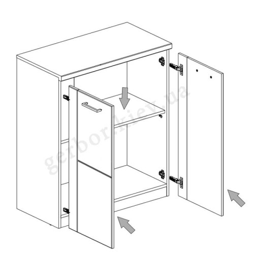 Фото тумби DOORSET 2D MEBELBOS – схема наповнення