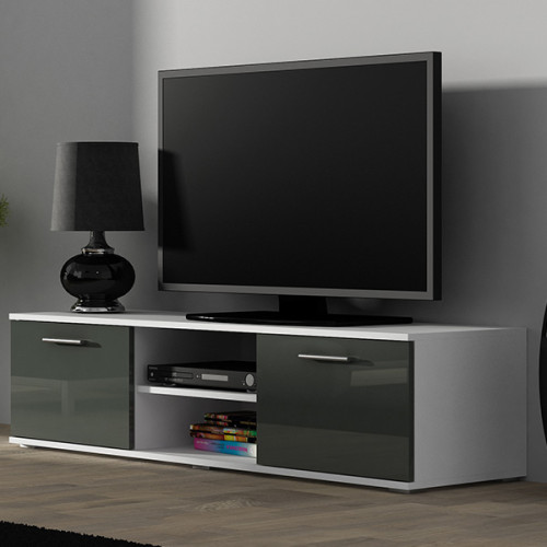 Фото тумбы ТВ 140 SOHO CAMA MEBLE белый / серый глянец