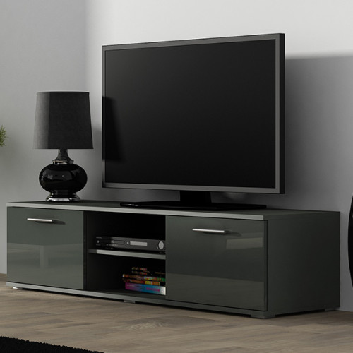 Фото тумбы ТВ 140 SOHO CAMA MEBLE серый / серый глянец