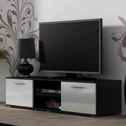 Фото тумбы ТВ 140 SOHO CAMA MEBLE черный / белый глянец