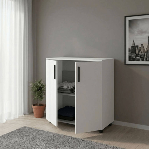 Фото білої тумби ТОРН 2 ДСП ДОРОС (DOROS) в інтер'єрі – наповнення