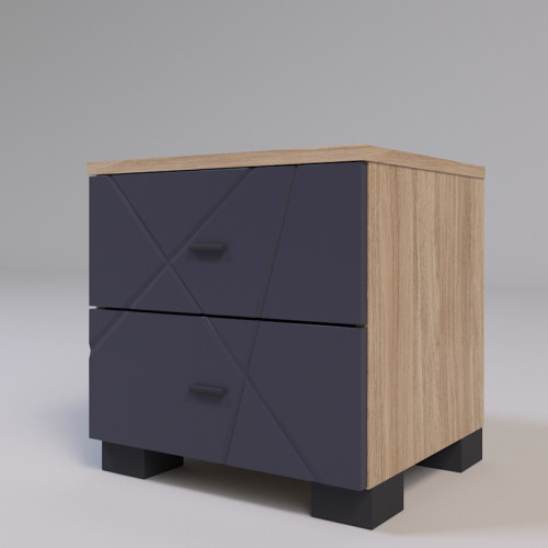 Фото прикроватной тумбочки Х-СКАУТ Х-04 Санти дуб каменный / графит