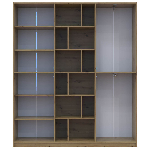 Фото шафи ДСП МОРГАН ДОРОС (DOROS) дуб артизан / білий – вигляд спереду наповнення