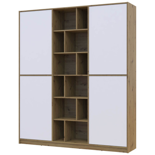 Фото шафи ДСП МОРГАН ДОРОС (DOROS) дуб артизан / білий