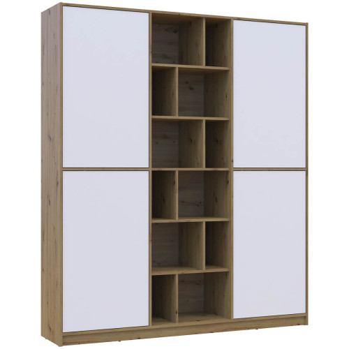 Фото шафи ДСП МОРГАН ДОРОС (DOROS) дуб артизан / білий – вигляд збоку