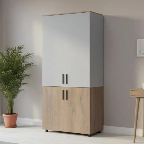 Фото шафи ТОРН 2 ДСП полиці  ДОРОС (DOROS) кремона канноло / сірий в інтер'єрі