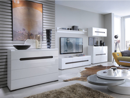 Фото навісної шафи SFW1K/4/11 Ацтека БРВ в інтер'єрі вітальні