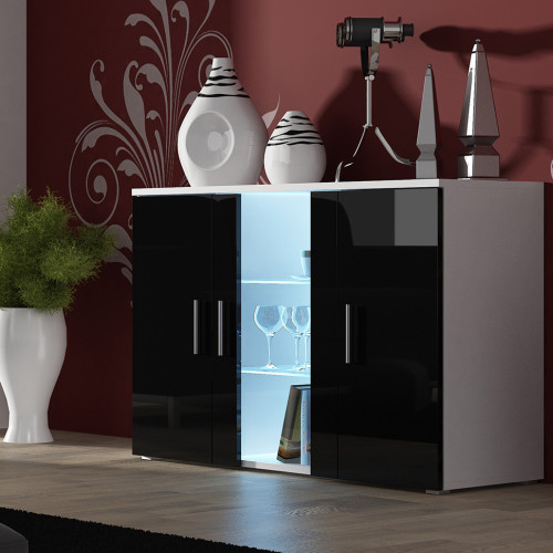 Фото комода SOHO CAMA MEBLE белый / черный глянец