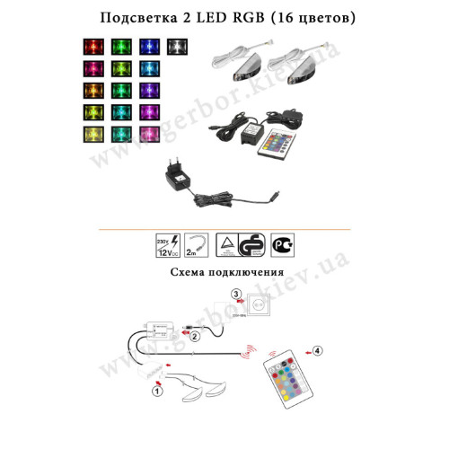 Фото подсветки 2 LED RGB комода SOHO CAMA MEBLE 