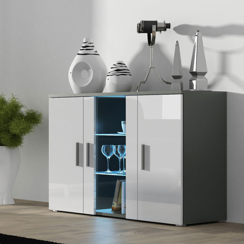 Фото комода SOHO CAMA MEBLE серый / белый глянец