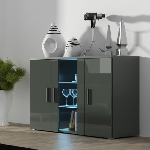 Фото комода SOHO CAMA MEBLE серый / серый глянец