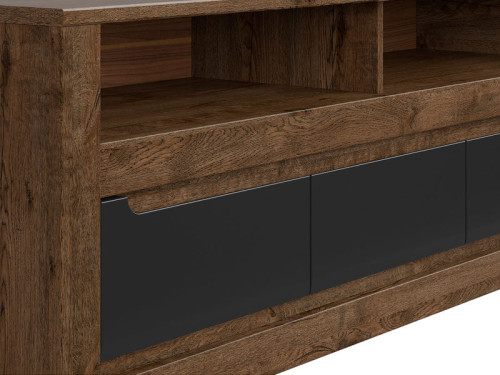 Фото тумбы ТВ RUSO RTV3S BRW дуб апрель / черный – ручки