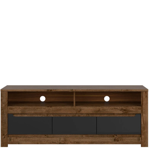 Фото тумбы ТВ RUSO RTV3S BRW дуб апрель / черный – наполнение