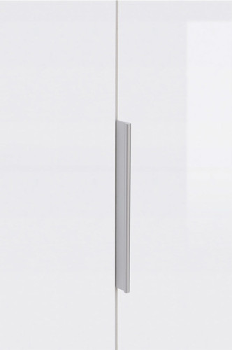 На фото дверная ручка мебели для спальни ZELE BRW дуб вотан / белый глянец