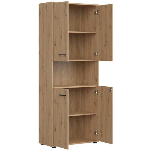 Фото офисного шкафа с замком SPACE OFFICE REG4D/200/Z BRW – наполнение