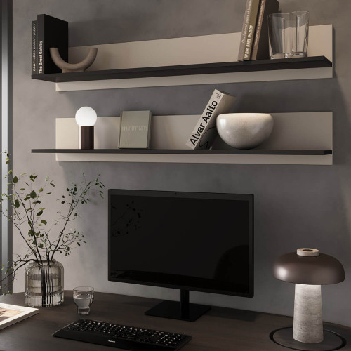 Фото полиць SOHO CAMA MEBLE кашемір / чорний в інтер'єрі вітальні