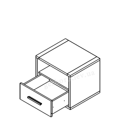 Фото приліжкової тумбочки РУТЕНІЯ KOM1S Гербор – схема наповнення
