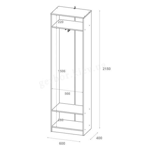 СОЛА Передпокій 1+3 Шафа та Вішак з тумбою ДОРОС (DOROS)