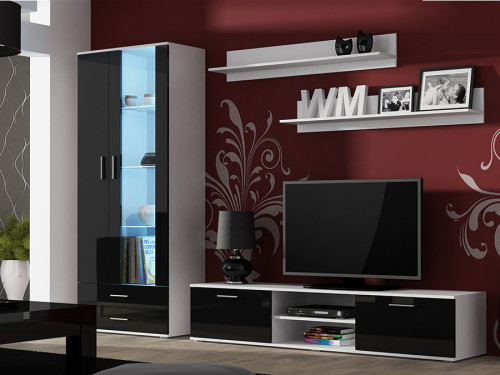 Фото комплекта мебели для гостиной SOHO 8 CAMA MEBLE белый / черный глянец