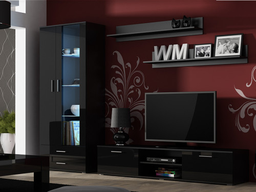 Фото комплекта мебели для гостиной SOHO 8 CAMA MEBLE черный / черный глянец