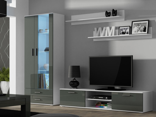 Фото комплекта мебели для гостиной SOHO 8 CAMA MEBLE белый / серый глянец