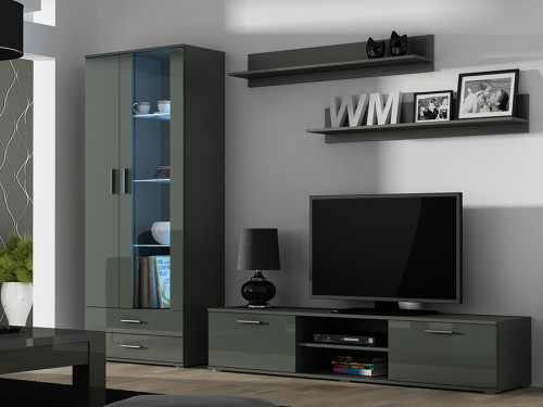 Фото комплекта мебели для гостиной SOHO 8 CAMA MEBLE серый / серый глянец