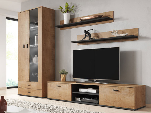 Фото комплекта мебели для гостиной SOHO 8 CAMA MEBLE дуб лефкас / черный