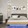Фото ліжка 2-сп 1.4 (каркас) Б'ЯНКО Світ Меблів дуб артизан / графіт в інтер'єрі спальні