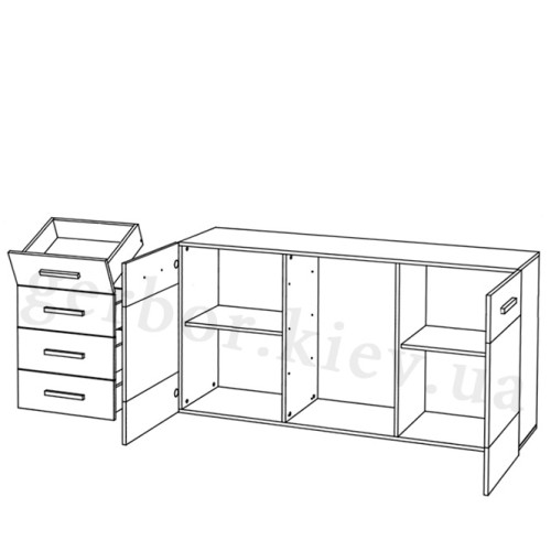 На фото схема наполнения комода 2D4S SOLO VMV Holding
