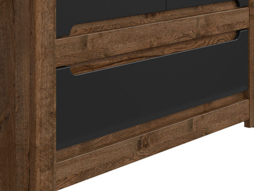 Фото шкафа RUSO SZF2D1S BRW дуб апрель / черный – ручки