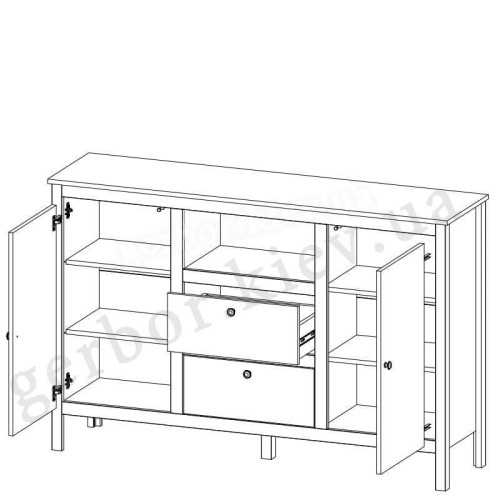 Фото комоду LOFT 2D2S MEBELBOS – схема наповнення